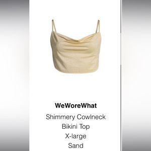 NWT WeWoreWhat Shimmery Cowlneck Bikini Top